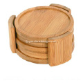 Disposable round bamboo coasters set